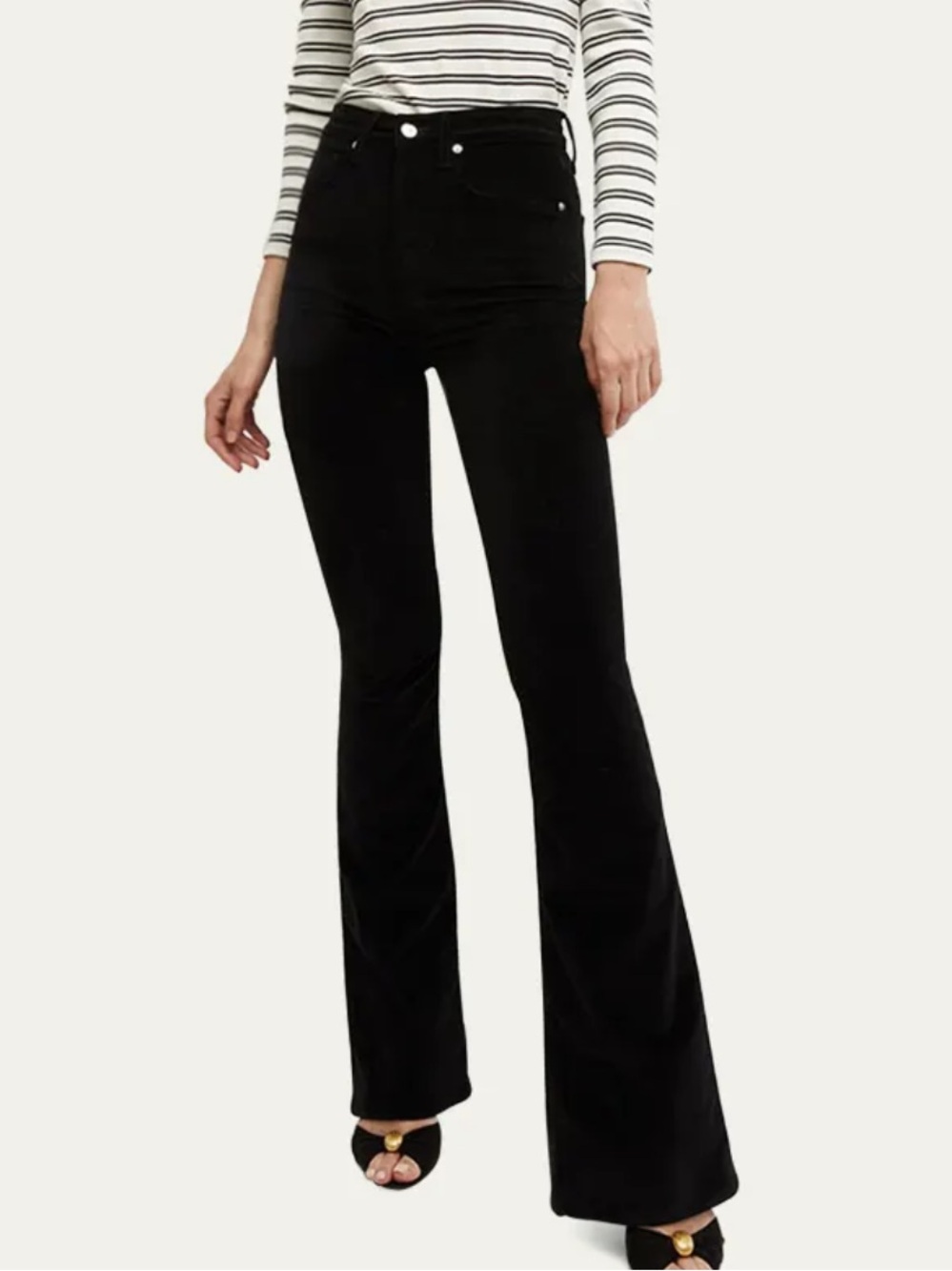 Veronica Beard Beverly High Rise Velvet Skinny Flare Jeans in Black! Size 25